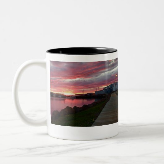 Zwei Foto mit Tasse Sunset-Hafen (Links)