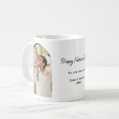 Zwei Foto mit Text Vatertag, Weiß Kaffeetasse (Vorderseite Links)