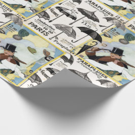 Zwei Foto Muster Vintage Umbrellas Mens Hats Geschenkpapier
