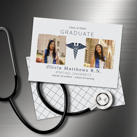 Zwei Foto-Nursing-Gray Navy Insignien