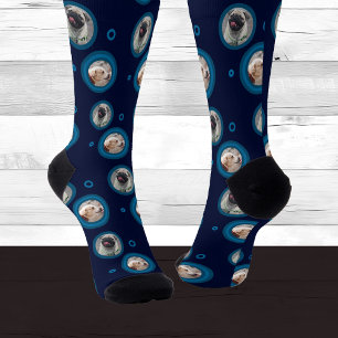 Zwei Foto Pet Socks Circle Pattern Socken