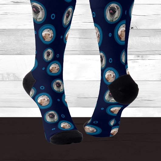 Zwei Foto Pet Socks Circle Pattern Socken