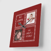 Zwei Foto Red Template Quadratische Wanduhr (Winkel)