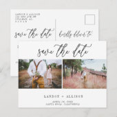 Zwei Foto Save the Date-Karte Einladungspostkarte (Vorne/Hinten)