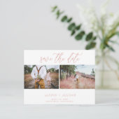 Zwei Foto Save the Date-Karte Einladungspostkarte (Stehend Vorderseite)