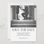 Zwei Foto Schwarz-weiß Elegante Chic Hochzeit Save The Date (Vorderseite)