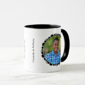 Zwei Foto Schwarze Tinte Platscher Abstrakter Rahm Tasse (VorderseiteRechts)