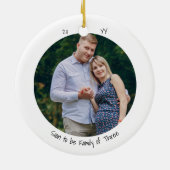 Zwei Foto Sonogramm Schwangerschaft Niedlich Minim Keramik Ornament (Hinten)