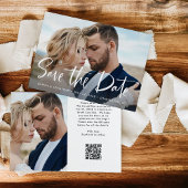 Zwei Foto- und QR-Code | Moderne Schrift Save The Date