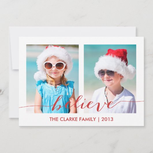 Zwei Foto-Urlaubskarte glauben Feiertagskarte (Vorderseite)