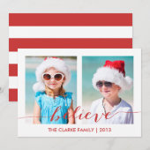 Zwei Foto-Urlaubskarte glauben Feiertagskarte (Vorne/Hinten)