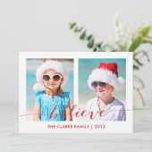 Zwei Foto-Urlaubskarte glauben Feiertagskarte (Stehend Vorderseite)