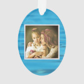 Zwei Foto Wasser Hintergrund Oval Weihnachten Ornament (Rückseite)