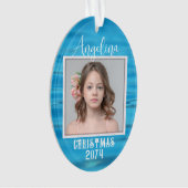 Zwei Foto Wasser Hintergrund Oval Weihnachten Ornament (Vorderseite)