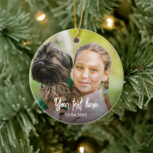 Zwei Foto Weihnachtsbaum für benutzerdefinierte Te Keramik Ornament