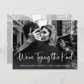 Zwei Foto| Weißes Skript Zählen des Knotens Ankündigungspostkarte (Vorne/Hinten)