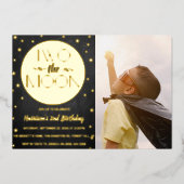 Zwei Foto zum zweiten Geburtstag Folieneinladung (Vorderseite)