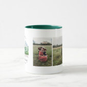 Zwei FotoCollage | Familienname Monogram Montana Tasse (Zentrum)