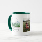 Zwei FotoCollage | Familienname Monogram Montana Tasse (Vorderseite Links)