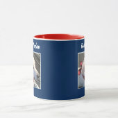 Zwei Fotos 4. Juli Red White Blue Niedlich Dog Tasse (Zentrum)