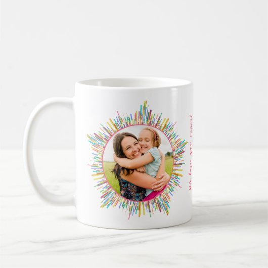 Zwei Fotos Abstrakte und farbige Art Custom Text Kaffeetasse (Links)