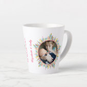 Zwei Fotos Abstrakte und farbige Art Custom Text Milchtasse (Rechte Ecke)