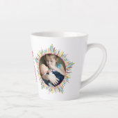 Zwei Fotos Abstrakte und farbige Art Custom Text Milchtasse (Rechts)