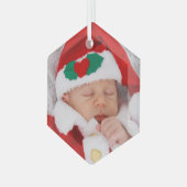 Zwei Fotos Baby Family Picture Ornament Aus Glas (Vorderseite Links)