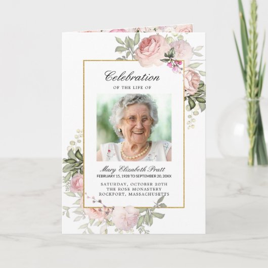 Zwei Fotos Beerdigung Feier des Lebensprogramms Programm (Vorderseite)