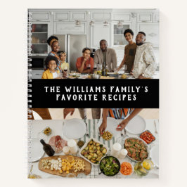 Zwei Fotos einfache Familienrezepte Notizblock