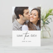 Zwei Fotos einfache Hochzeit speichern das Datum Save The Date (Stehend Vorderseite)