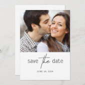 Zwei Fotos einfache Hochzeit speichern das Datum Save The Date (Vorne/Hinten)
