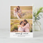 Zwei Fotos Einfache Save the Date-Karte Date (Stehend Vorderseite)