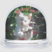 Zwei Fotos für Haustiere mit KurvText Schneekugeln (Rückseite)