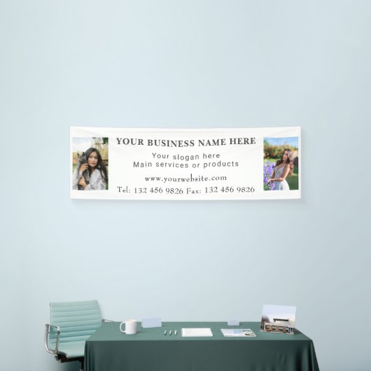 Zwei Fotos Geschäftskontaktinformationen bearbeite Banner (Messeveranstaltung)