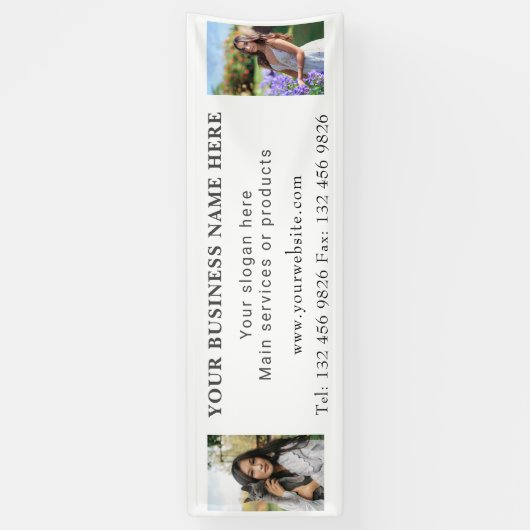 Zwei Fotos Geschäftskontaktinformationen bearbeite Banner (Vertikal)