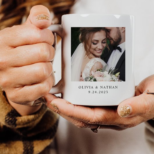 Zwei Fotos | Gewohnter Hochzeitstag Kaffeetasse