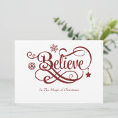 Zwei Fotos glauben, Red Snowflakes Weihnachtskarte (Stehend Vorderseite)