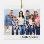 Zwei Fotos Glück ist Familienweihnachtsfest Minima Keramikornament (Rückseite)