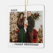 Zwei Fotos Glück ist Familienweihnachtsfest Minima Keramikornament (Links)