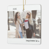 Zwei Fotos Glück ist Sie als ein Freund Minimalist Keramikornament (Links)