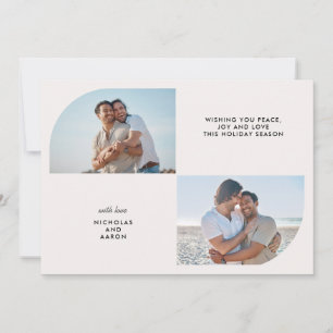 ZWEI FOTOS HALBEN ARCH EINFACH CHRISTMAS FERIEN FEIERTAGSKARTE