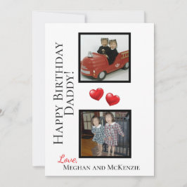 Zwei Fotos Happy Birthday Daddy Personalisiert Car Karte