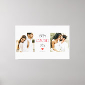Zwei Fotos | Happy Valentines Day | Couple Gift Leinwanddruck (Vorderseite)