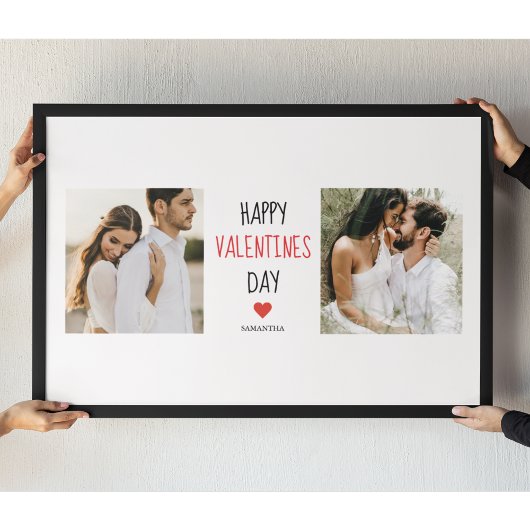 Zwei Fotos | Happy Valentines Day | Couple Gift Leinwanddruck
