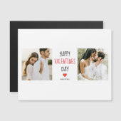 Zwei Fotos | Happy Valentines Day | Couple Gift Magnetkarte (Vorne/Hinten)