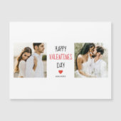 Zwei Fotos | Happy Valentines Day | Couple Gift Magnetkarte (Vorderseite)