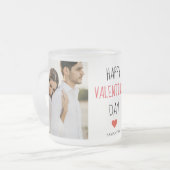 Zwei Fotos | Happy Valentines Day | Couple Gift Mattglastasse (Vorderseite Links)