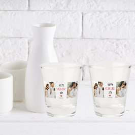 Zwei Fotos | Happy Valentines Day | Couple Gift Schnapsglas