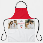 Zwei Fotos | Happy Valentines Day | Couple Gift Schürze (Vorderseite)